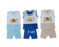 3 pcs embroidery boys premium cotton multicolor maggie sleeve t-shirt with pant. 