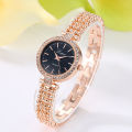 Fopul Mall Rose Gold Women's Quartz Bracelet Watch with Diamond-Set Dress Design, Perfect Gift for Women. 