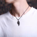 Black Dragon Pendant Necklace For Men Trendy Simple Chain For Men.
