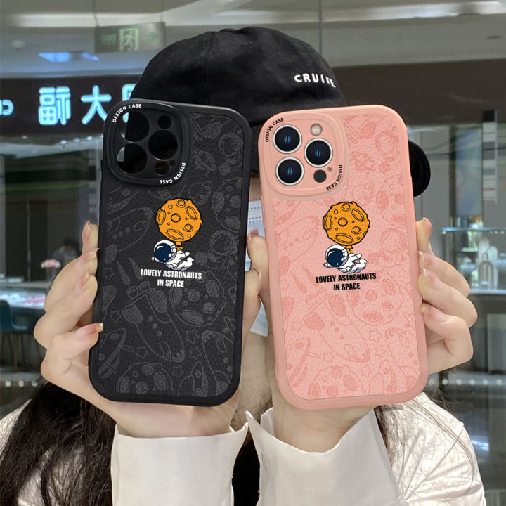 Jizetin%20for%20Samsung%20S21%20FE%205G%20Back%20Cover%20Lovely%20Astronaut%20Lambskin%20Texture%20PU%20Leather%20Back%20For%20Girls%20Boys%20Soft%20Phone%20Case%20-%20Image%204