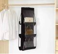 6 Pocket Foldable Hanging Bag 3 Layers Folding Shelf Bag Purse Handbag Organizer With Hanger. 