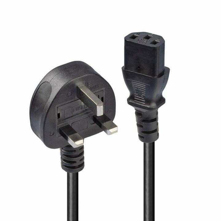 3-Pin 1.5 Meter Black & White Desktop Power Cable with Fuse