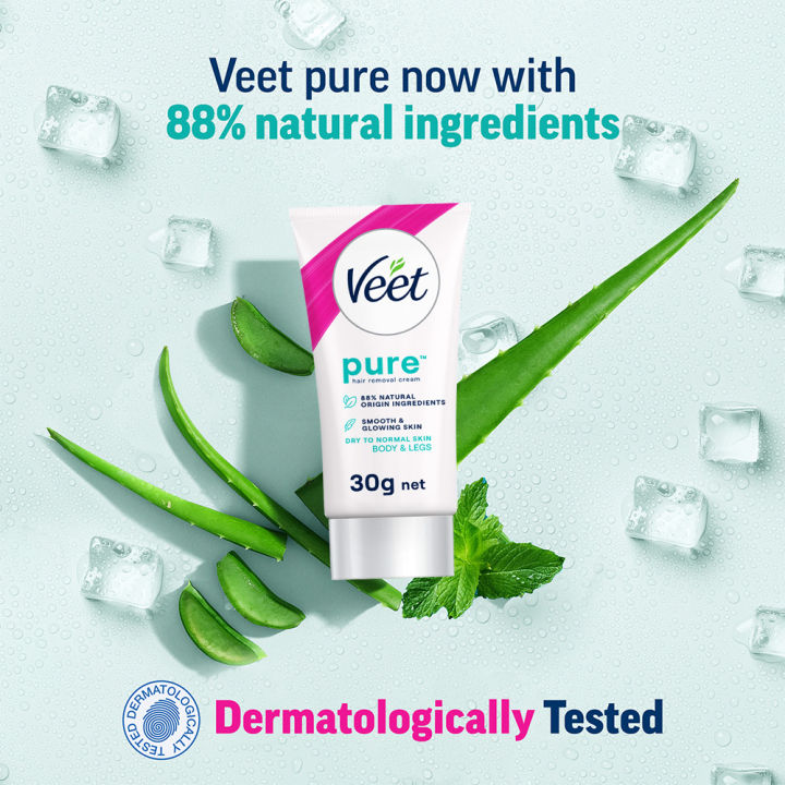 Veet%2030gm%20Dry%20to%20Normal%20Skin%20Hair%20Removal%20Cream%20for%20Body%20&%20Legs,%20Freshest%20Smell%20with%20Grape%20Seed%20Oil%20Leaves%20Skin%20Feeling%20Smooth,%20Moisturized%20&%20Visibly%20Glowing,%20Dermatologically%20Tested%20-%20Image%203