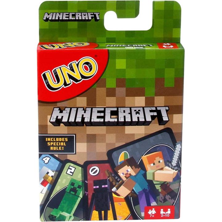 【Atoztide Store】Mattel Games UNO card game, Now UNO includes Minecraft, multicolor, basic