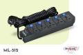 Maxline ML-512 Multiplug 5 Port Extention Socket Black Multi Plug. 