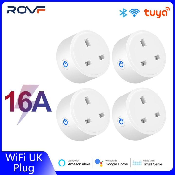 ROVF Smart Wifi Socket Switch UK Plug Remote Control Compatible for  Alexa/Google Home Assistant