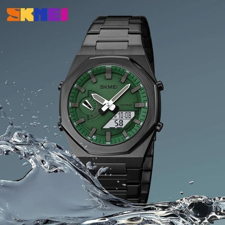 SKMEI%201816%20Quartz%20Watch%20For%20Men%20Sport%20Stainless%20Steel%20Wrist%20Male%20Watch%20Digital%20Dual%20Time%20Display%20Waterproof%20Clock%20Reloj%20Hombre%20-%20Image%204