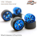 1/64 Wheels with Rubber Tires FUCHS Refitting Parts for Diecast Model Car Hot Wheels Matchbox Tomica D:11mm 1 Set. 