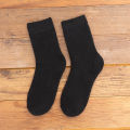 Thick wool socks Autumn and Winter Thickened Warm Men's Mid-Calf Length Sock Men's Casual Solid Color Middle-Aged and Elderly Terry-Loop Hosiery. 
