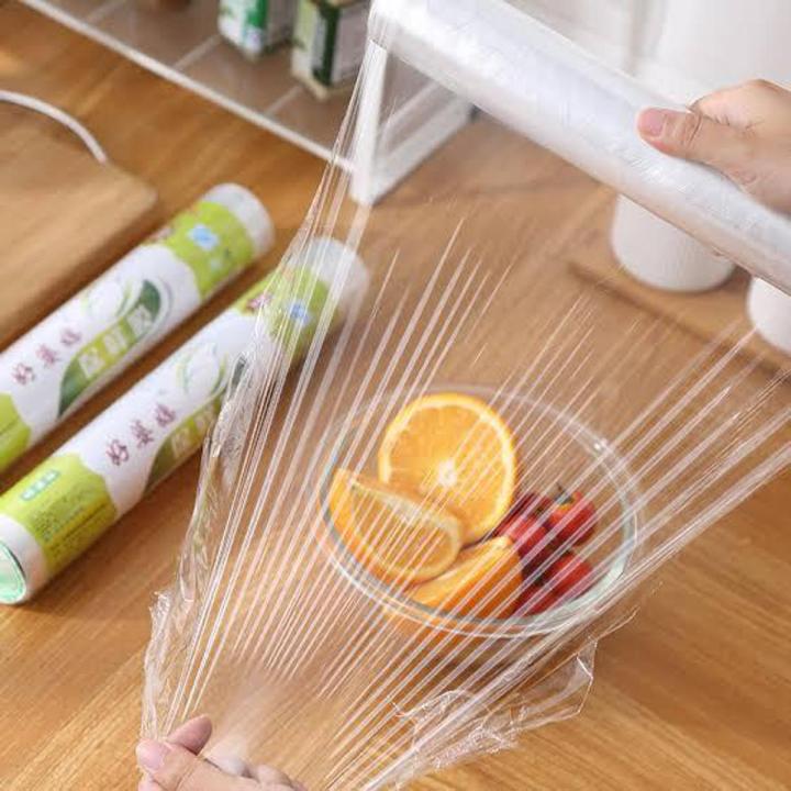 Fresher Plastic Stretch Wrap Clear Cling Food Grade PE Vinyl Film Plastic Wrapping Paper Roll 60 meter Ideal food Wrapping paper for Keeping Food Fresh