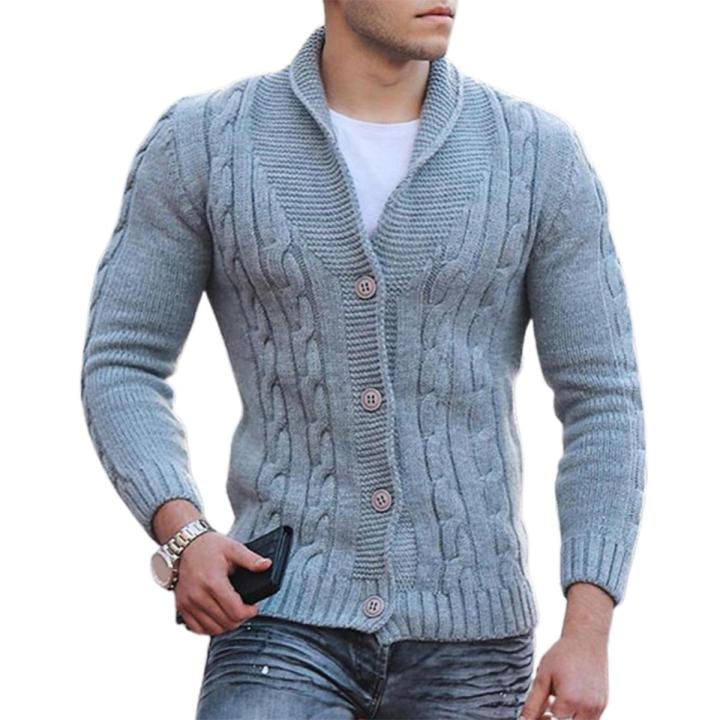 Winter Sweater Cardigan Leisure Pure Color Men Winter Sweater Daraz .bd