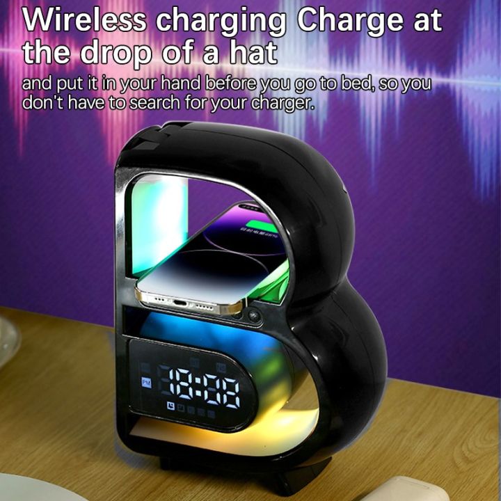 New%204%20In%201%20Bluetooth%20Speaker%20Multifunctional%20Wireless%20Charging%20With%20Clock%20LED%20Atmosphere%20Colorful%20Night%20Light%20Alarm%20Clock%20Bluetooth%20Speaker%20Portable%20Modern%20Speaker%20Support%20Bluetooth,%20AUX,%20U%20Disk,%20TF%20Card%20-%20Image%207