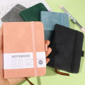 A7 Mini Color Notebook with Strap Pocket Small Horizontal Notebook Office Bookkeeping. 