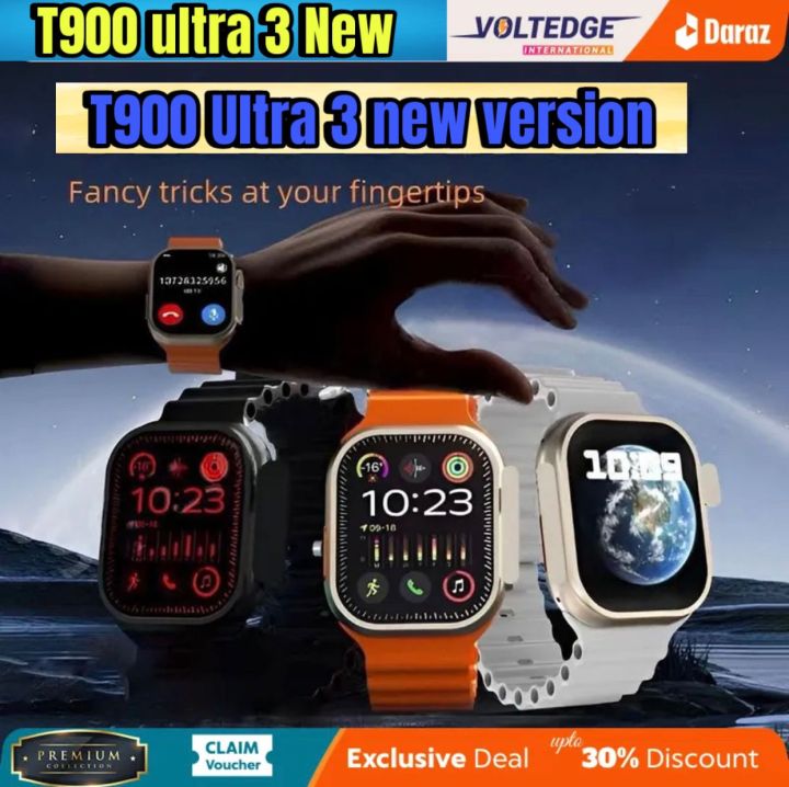 T900 Ultra 3 new version Smartwatch - Fitness Tracking, Notifications & Long Battery - HD Display, Fitness Tracker, Waterproof, Heart Rate Monitor, Bluetooth Calling For Apple Watch