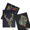 Rainbow scratch note book color changing magic note books black A4. 