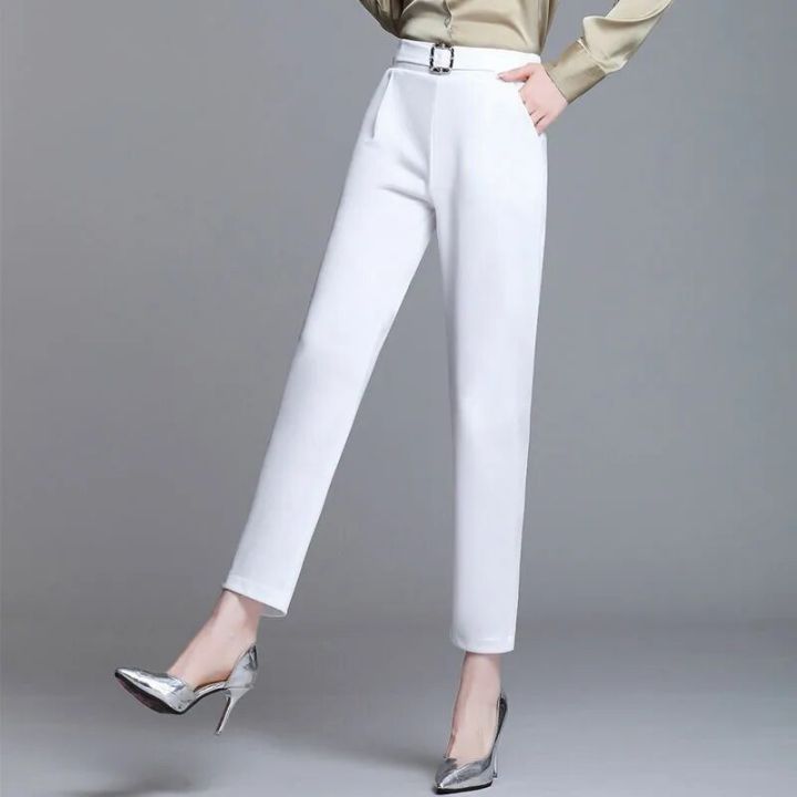 White%20Pants%20Women%20Elastic%20High-waisted%20Haren%20Pants%20Fashion%20Wild%20Professional%20Suit%20Pants%20Office%20Ladies%20Trousers%20Black%20Khaki%20Pants%20-%20Image%205