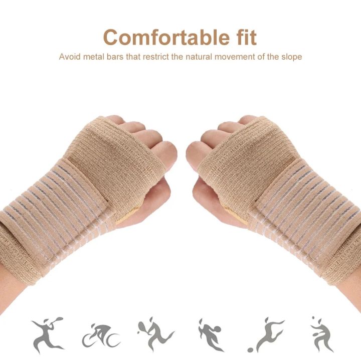1%20Pair%20Elastic%20Bandage%20Wrist%20Guard%20Support%20Arthritis%20Sprain%20Band%20Carpal%20Protector%20Hand%20Brace%20Accessories%20Sports%20Safety%20Wristband%20-%20Image%204