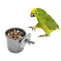 Birds Hanging Cage Bowl Stainless Steel Pet Birds Dish Cup Anti-turnover Feeding Food Drinking Feeder for Parakeet Lovebird. 