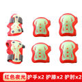 Glow-in-the-dark protective gear, children's roller skating helmet, protective gear, skateboarding, cycling sports, small children's balance bike, knee pads, fluorescent. 