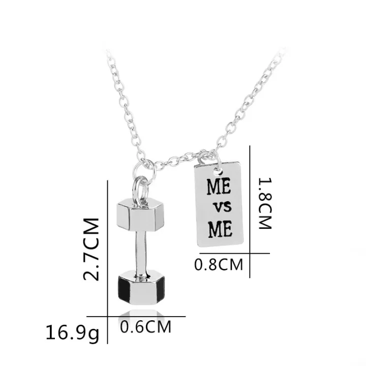 【3C VictoryEagle】High quality American style sports dumbbell amulet necklace men women jewelry