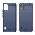 NOKIA C12 Pro Carbon Fiber Blue Color Premium and Camera Protection Soft Mobile Back Cover for Nokia C12 Pro.