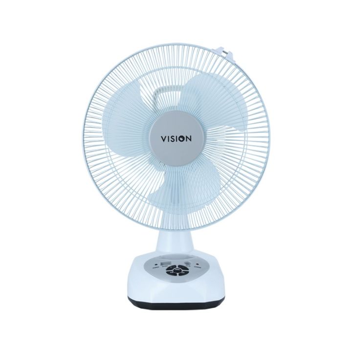 VISION Rechargeable Table Fan 12" White With USB Charger - 900644 with Free Delivery
