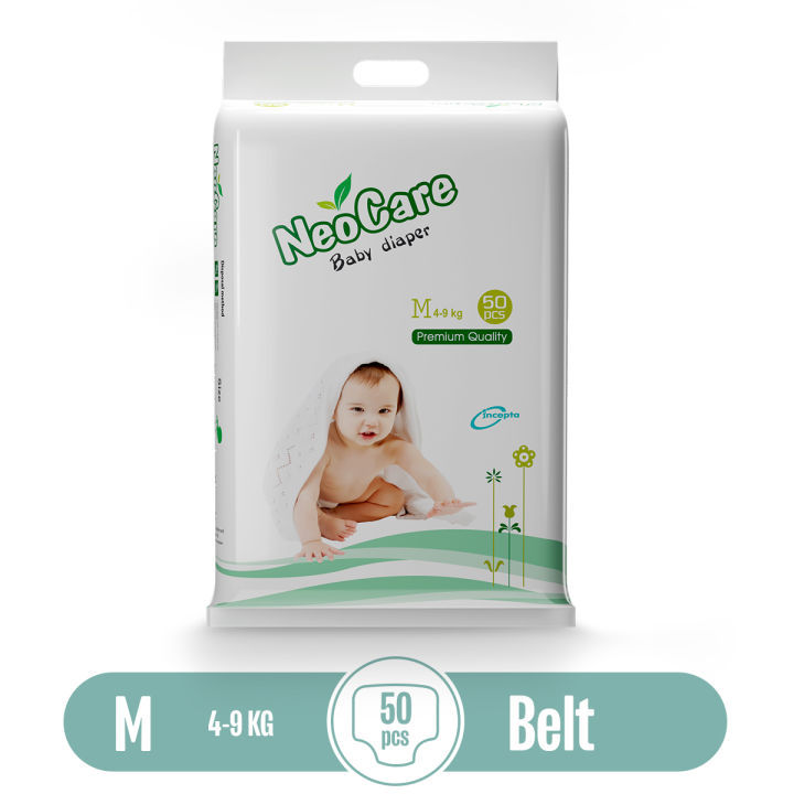 NeoCare Belt System Baby Diaper M (4-9 kg)- 50pcs