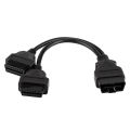 OBD2 16-pin Adapter Cable Auto Male To Double Y-Splitter. 