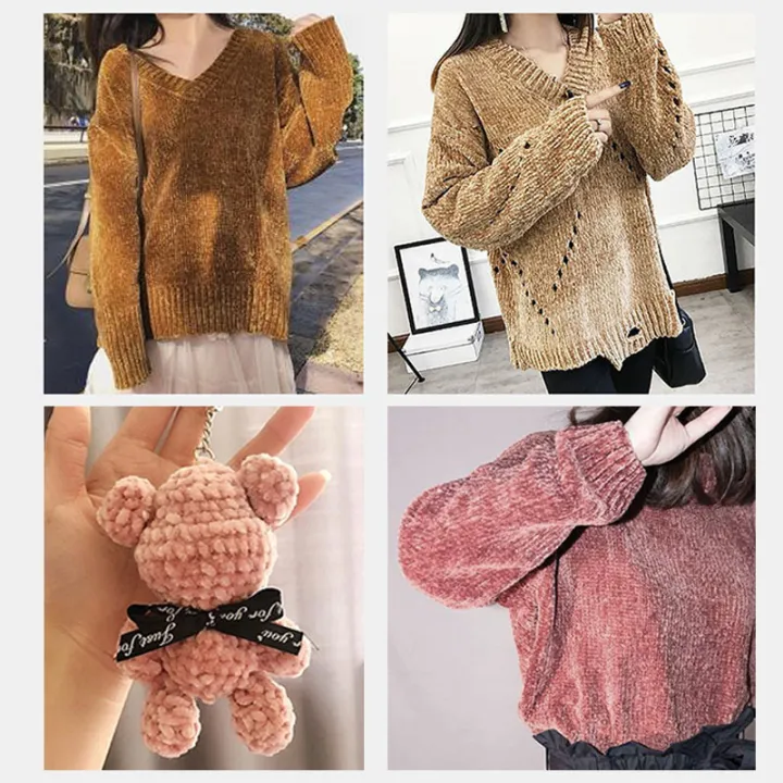 1Roll%20Chenille%20Velvet%20Yarn%20Baby%20Plush%20Yarns%20for%20Knitting%20Crochet%20Woven%20Sweater%20Cardigan%201%20Ply%20Hand%20Knitted%20Thick%20Threads%20-%20Image%206
