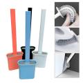 Silicone Toilet Brush with Brush Holder Wall Hanging Toilet Cleaning Brush Set Bathroom Tools professional design. 