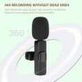 2.4GHz Wireless Microphone Clip-on Lavalier Microphone Transmitter Receiver Live Video Recoding Interview K9.