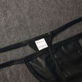 Men's Faux Leather Singlet Underwear Men's Personality Sao T-Back Sexy Sexy Low Waist. 