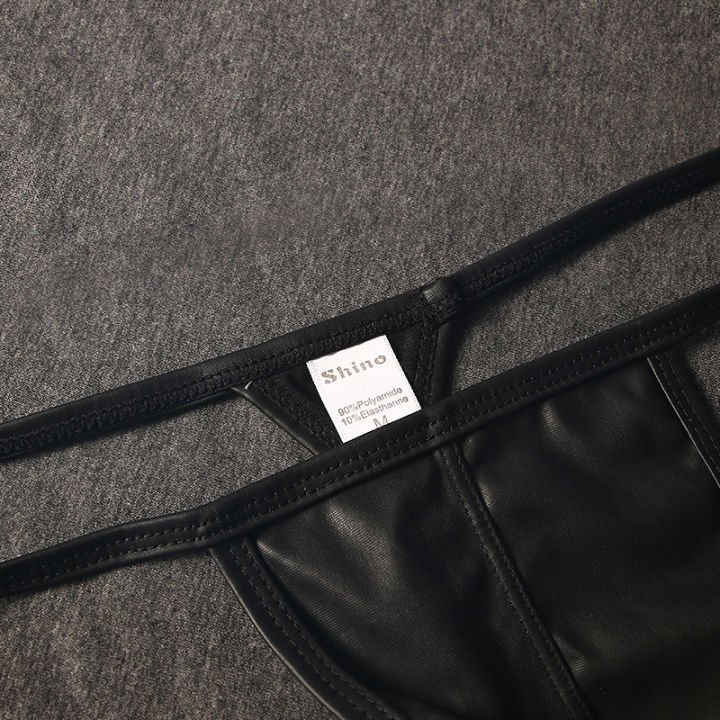 Men's%20Faux%20Leather%20Singlet%20Underwear%20Men's%20Personality%20Sao%20T-Back%20Sexy%20Sexy%20Low%20Waist%20-%20Image%204