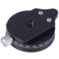 2X Camera Pan Base with Style Plate, 0.95cm Screw Aluminum Panoramic Ball Tripod Head with Bubble Level.