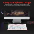 HXSJ V900 Wired 61 Keys Compact Mechanical Keyboard RGB Backlit Keyboard N-key Rollover Blue Switch Double Shot Keycaps, White. 
