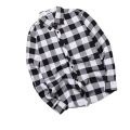 Japanese vintage black and white plaid shirt men's long sleeve korean version trendy student spring and autumn handsome casual shirt jacket.