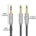 RUZUO 6.5mm to Double 6.5mm AudioCable Male to Male Aux Cable for MixerSpeaker Amplifier 6.5 to 6.5 TRS CableAudio. 