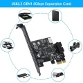 PCI-E 1X To USB 3.2 GEN1 5Gbps 20Pin Front Panel Header (To Type-C Front Panel Header) Front Panel Connector Riser Card. 