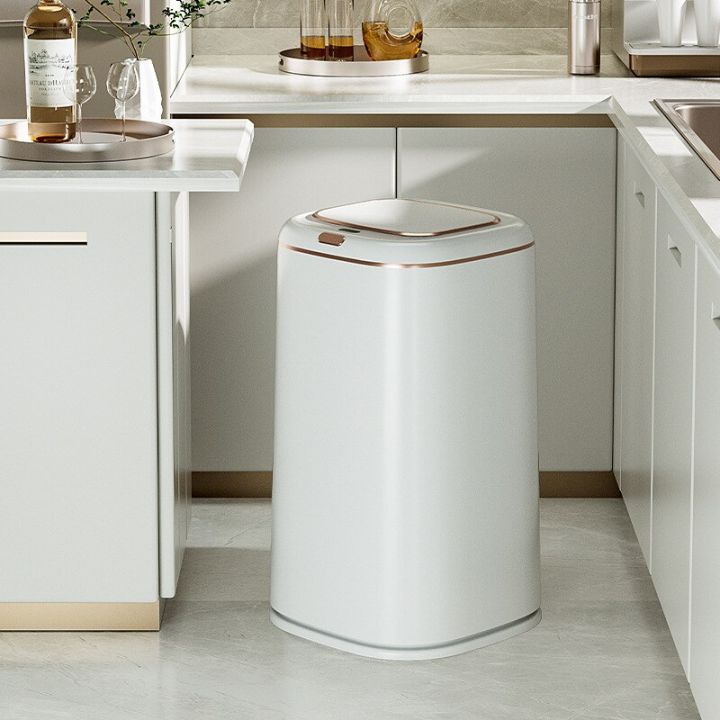 Trash Sensor Smart Touchless Induction Lid Can Bin With Wastebasket Capacity Bathroom For Kitchen Large Trash Electric