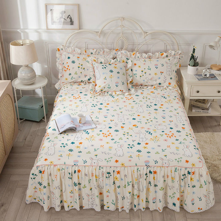 Cilected%20100%25%20Cotton%20Korean%20Fashion%20Small%20Floral%20Bed%20Skirt%20Home%20Bedding%20Decoration%20Cute%20Princess%20Wind%20Bedspread%20Sheet%20Cover%20-%20Image%206
