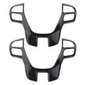2X Carbon Fiber Steering Wheel Cover Trim Frame Sticker Car Accessories for Ford Ranger Everest Endeavour 2015+. 