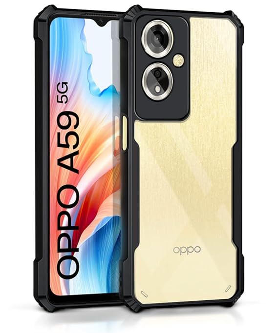 For OPPO A59 5G Edge-Reinforced Shockproof Cushion Back Clear Hybrid Transparent Hard Cover Casing