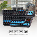 BOMGE 8 channel mini audio mixer  Line Mixer ，DC 5V，with MP3 Player,Bluetooth, U disk 48V ,24DSP  effects, USB recording  Ideal for Small Clubs or Bars, Studio Recording. 
