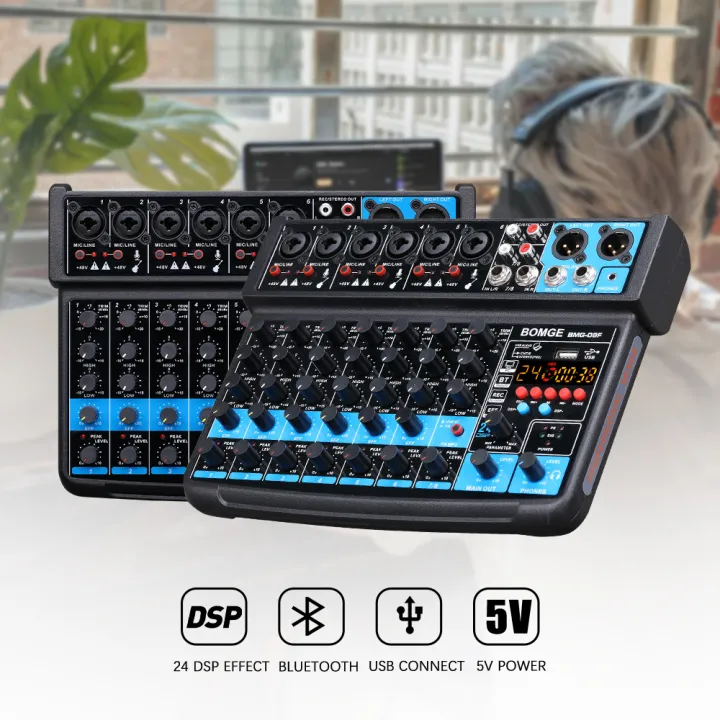 BOMGE%208%20channel%20mini%20audio%20mixer%20%20Line%20Mixer%20%EF%BC%8CDC%205V%EF%BC%8Cwith%20MP3%20Player,Bluetooth,%20U%20disk%2048V%20,24DSP%20%20effects,%20USB%20recording%20%20Ideal%20for%20Small%20Clubs%20or%20Bars,%20Studio%20Recording%20-%20Image%207