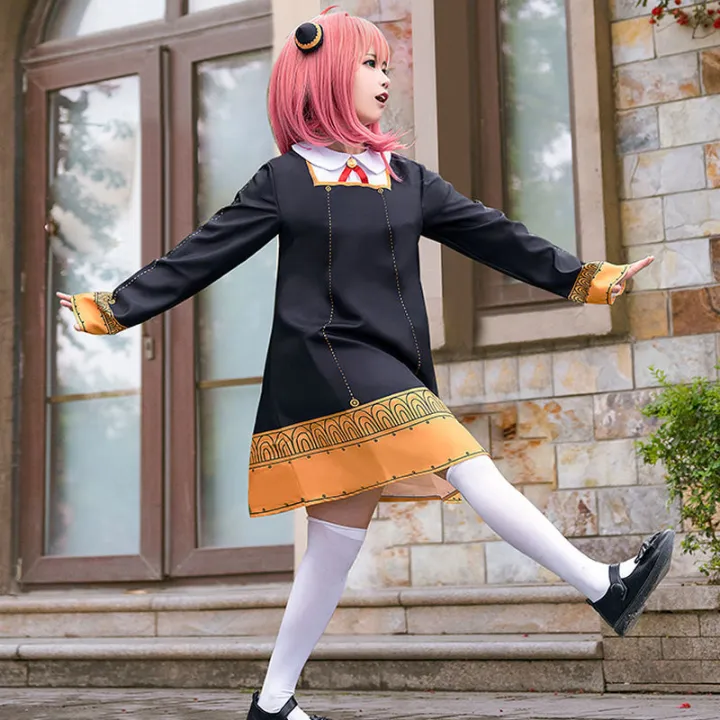 Anime%20SPY%20FAMILY%20Anya%20Forger%20Cosplay%20Costume%20Kids%20Anya%20Kawaii%20Black%20Dress%20Party%20Clothes%20Wig%20Plush%20Toys%20Halloween%20Women%20Girl%20-%20Image%202