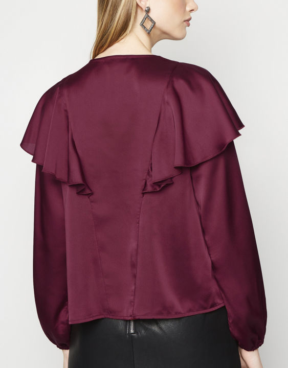 Westace%20Womens%20NEW%20LOOK%20Ruffle%20Blouse%20-%20Image%204