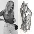 Women Summer Transparent Mesh Blouse Shirt Tops Blusas Long Sleeve Blouse Chemise Femme Casual Dot Feminine Blouse.