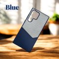 For Samsung Galaxy S22 Ultra Back Cover Case (Dual PU Leather Stitch | Professional Minimalist | Soft and Flexible)-E_Store.