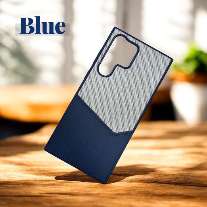 For Samsung Galaxy S22 Ultra Back Cover Case (Dual PU Leather Stitch | Professional Minimalist | Soft and Flexible)-E_Store