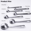 Stainless Steel Measuring Spoons Set of 7 Stackable Measure Spoon for Dry and Liquid Ingredients Etched Marked Baking Cooking Spoon with Detachable Ring Holder.